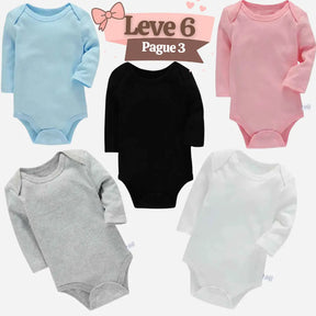 Kit Bodysuit de Algodão Manga Longa Leve 6 Pague 3 - Sam