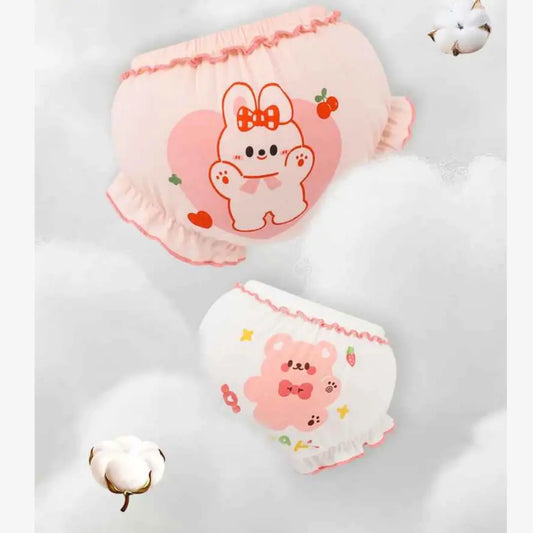 Kit Calcinhas Infantis de Algodão Com Estampa Conforto Diário 2 Peças - Yasmin