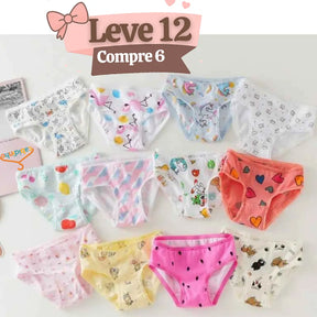 Kit Calcinhas de Algodão Macias e Leve - Cida - LEVE 12 COMPRE 6