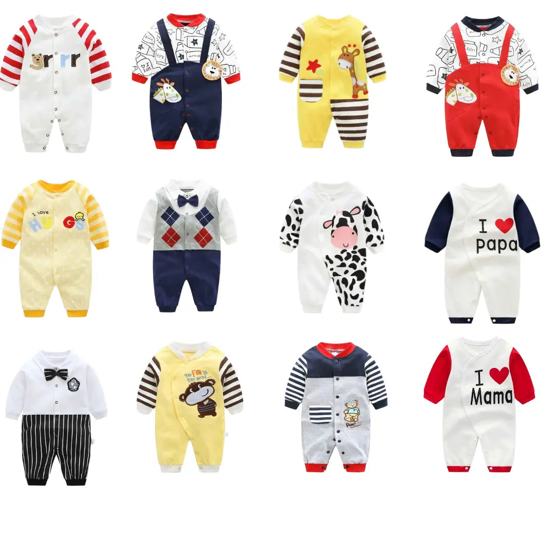 Kit Macacão de Algodão Primavera 3 Peças - Judite