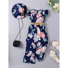 Macacão Infantil com Chapéu Manga Voadora Casual Elegante - Vitoria