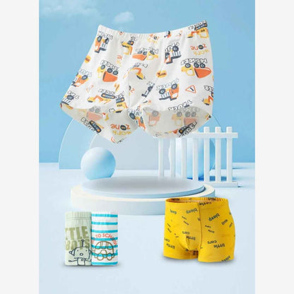 Kit Cuecas Infantil dos Desenhos Animados Bonita Confortável 4 Peças - Caio