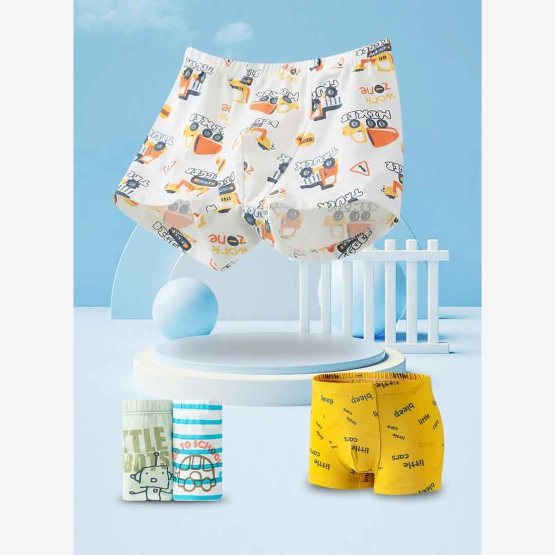 Kit Cuecas Infantil dos Desenhos Animados Bonita Confortável 4 Peças - Caio