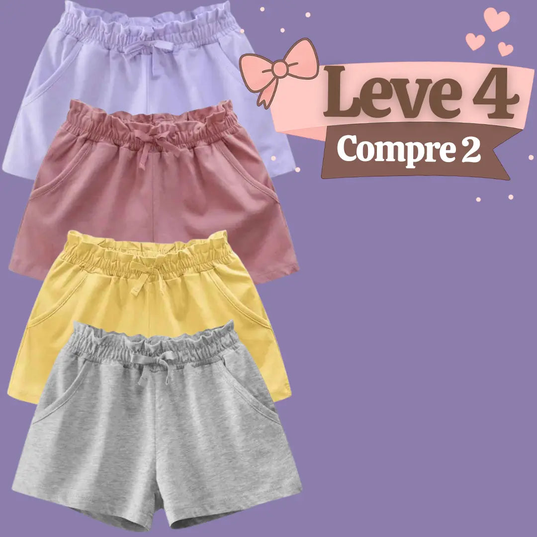 Kit Short Verão Casual de Algodão AnaLuc - LEVE 4 COMPRE 2