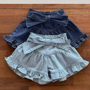 Shorts Jeans com Cinto Estilo Princesa Vintage de Verão - Valentina