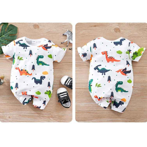 Macacão Estampado dos Desenhos Animados Manga Curta - Aidas