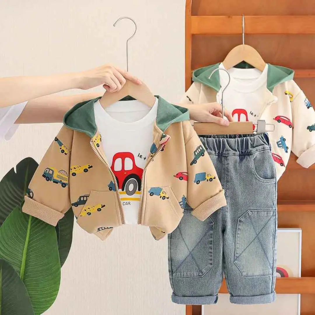 Conjunto Jaqueta + Camiseta + Calças Infantil 3 Peças - Henrik