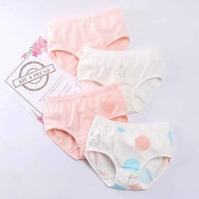 Kit Calcinhas Infantis de Algodão Confortáveis e Respiráveis 4 Peças - Eva