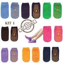 Kit Meias Antiderrapantes Algodão Elasticidade 8 Pares - Sockfoot