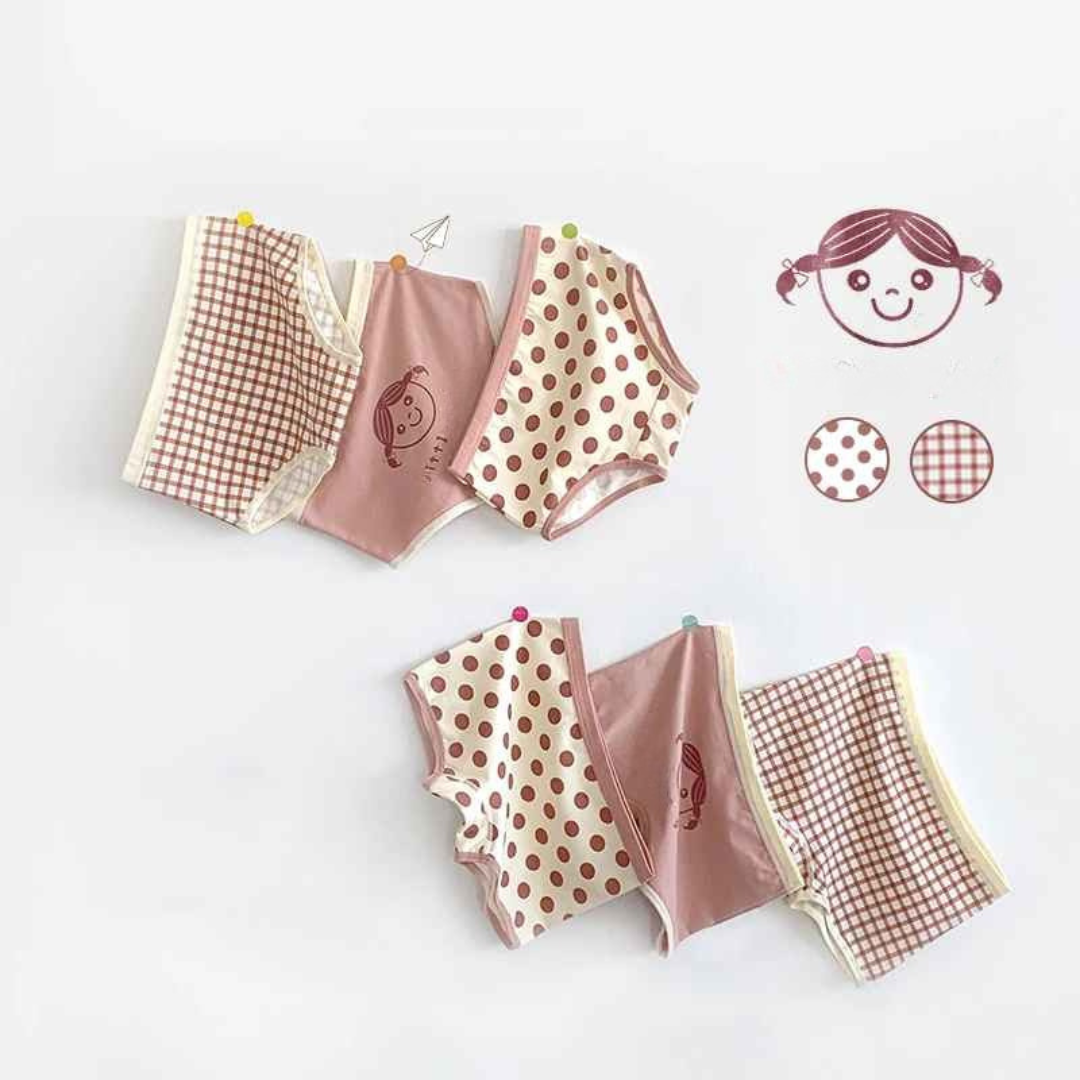 Kit Calcinha Crianças Floral 3 Peças  - Cabintima