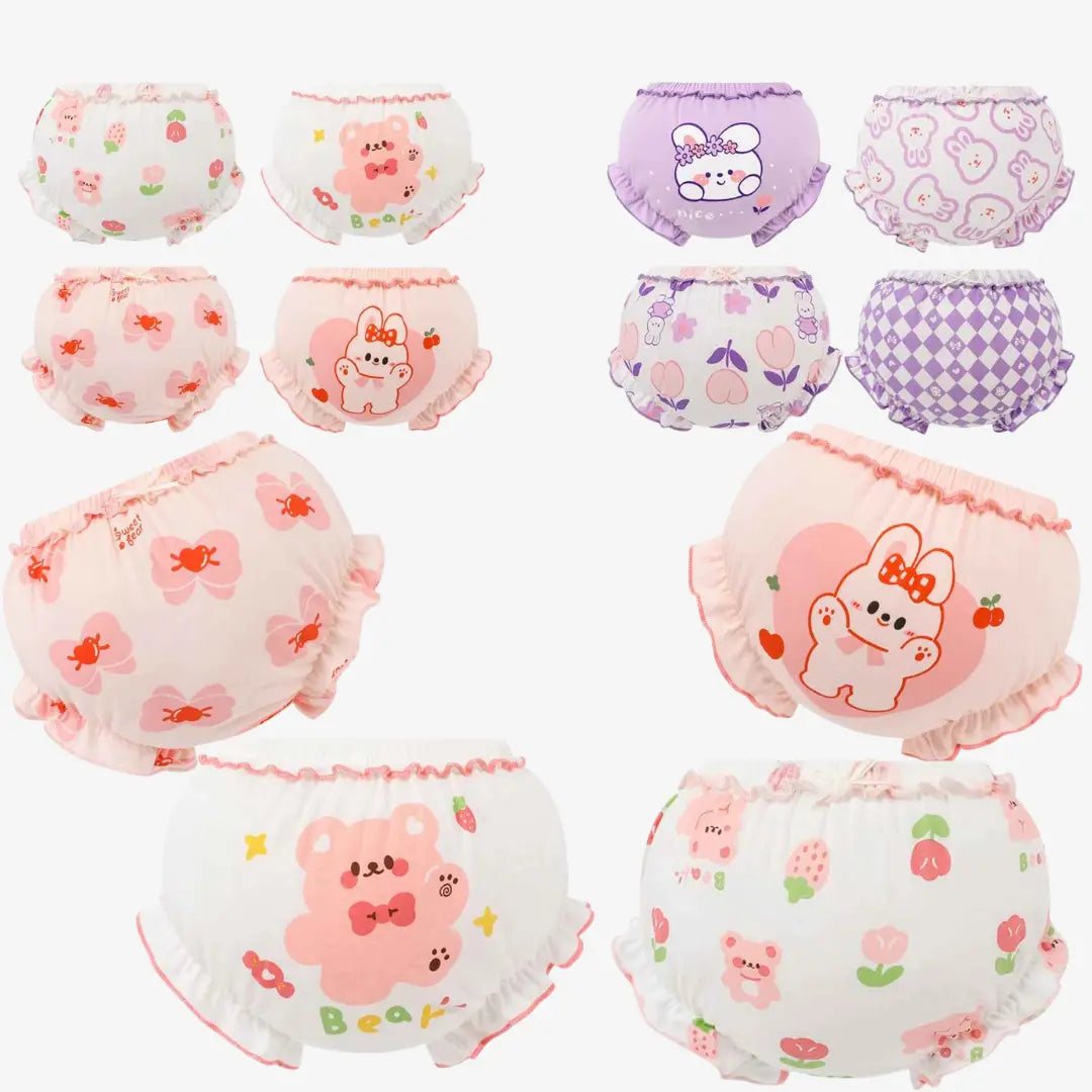 Kit Calcinhas Infantis de Algodão Com Estampa Conforto Diário 2 Peças - Yasmin