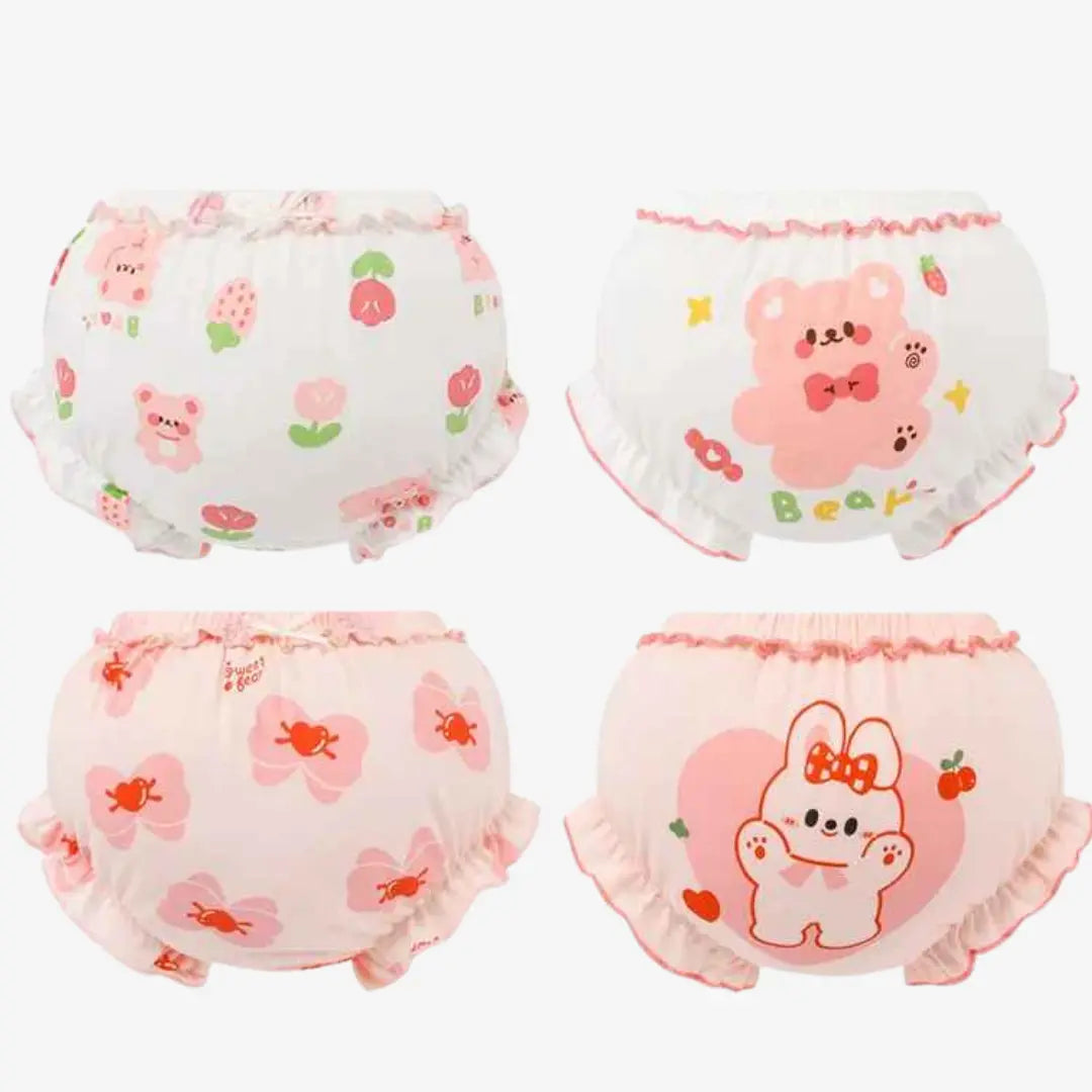 Kit Calcinhas Infantis de Algodão Com Estampa Conforto Diário 2 Peças - Yasmin