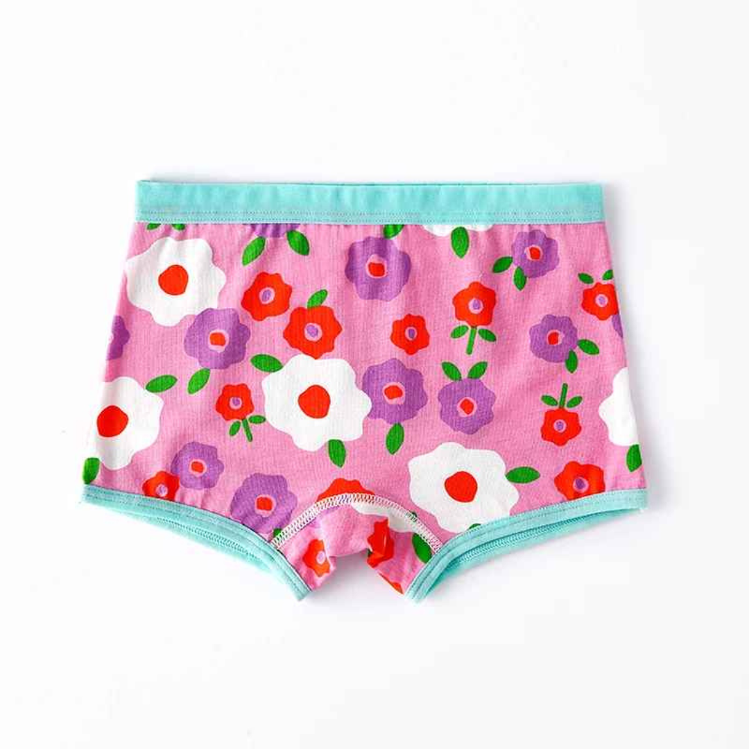 Kit Calcinha Crianças Floral 3 Peças  - Cabintima