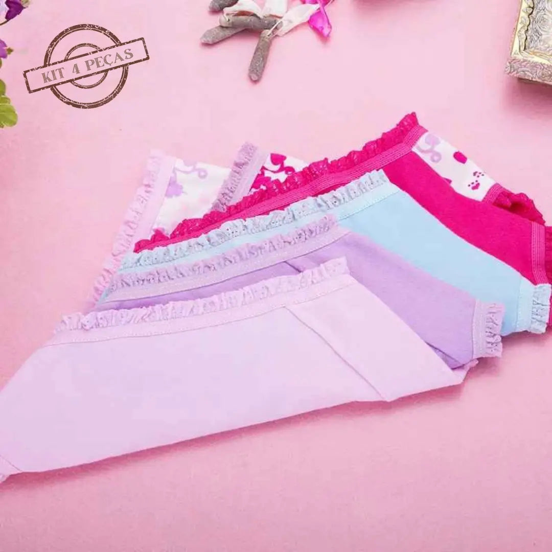 Kit Calcinhas de Algodão Confortáveis e Fofas 4 Peças - Minnie