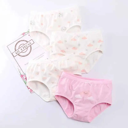 Kit Calcinhas Infantis de Algodão Confortáveis e Respiráveis 4 Peças - Eva