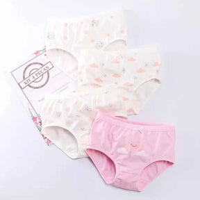 Kit Calcinhas Infantis de Algodão Confortáveis e Respiráveis 4 Peças - Eva