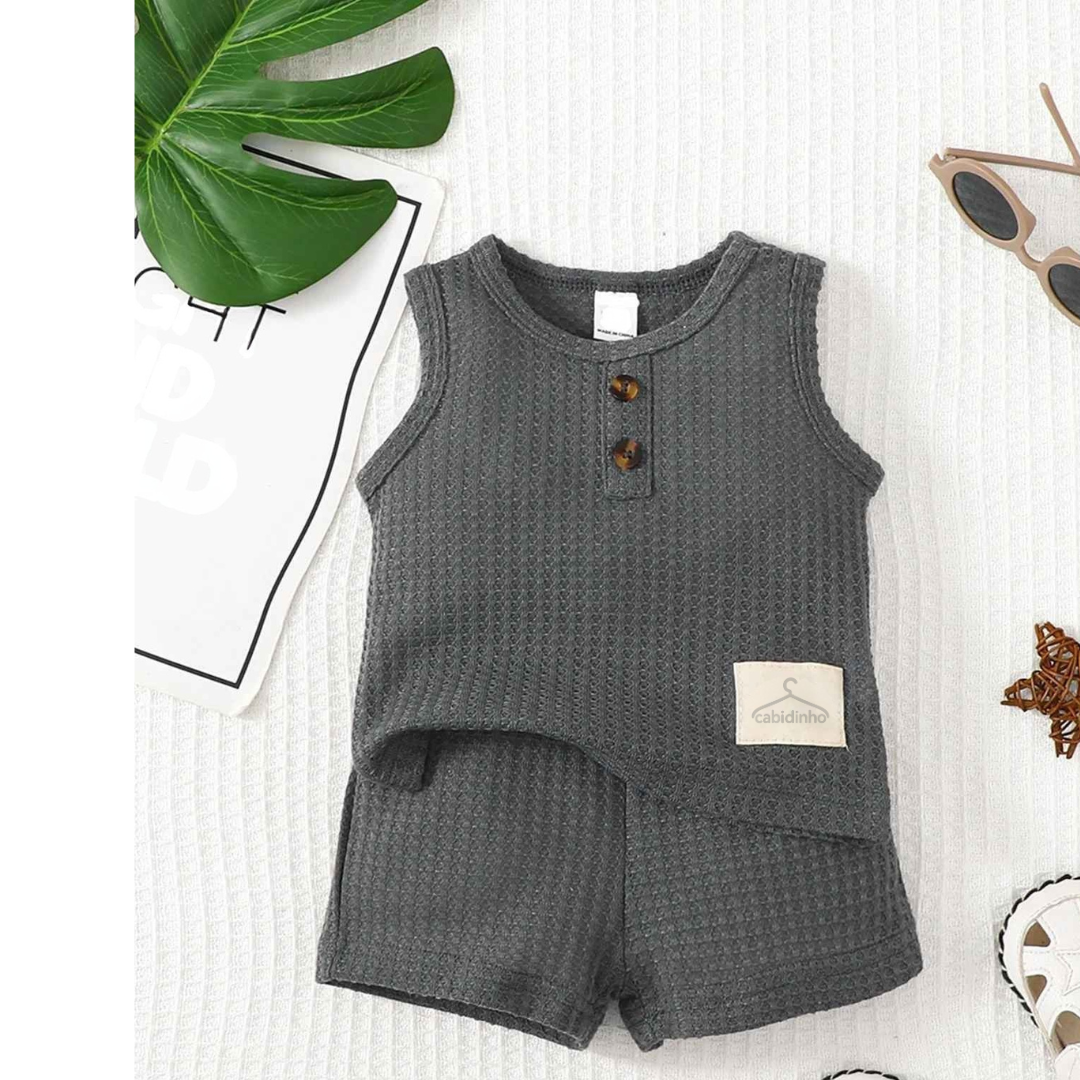 Conjunto Sem Mangas Para Meninos 2 peças Verão - Lucky