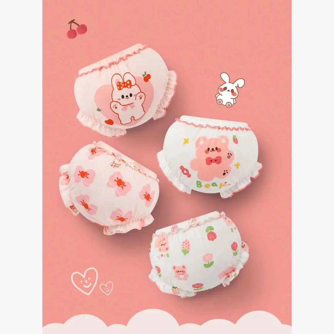 Kit Calcinhas Infantis de Algodão Com Estampa Conforto Diário 2 Peças - Yasmin