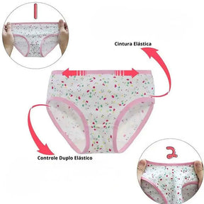 Kit Calcinhas de Algodão Macias e Leve - Cida - LEVE 12 COMPRE 6