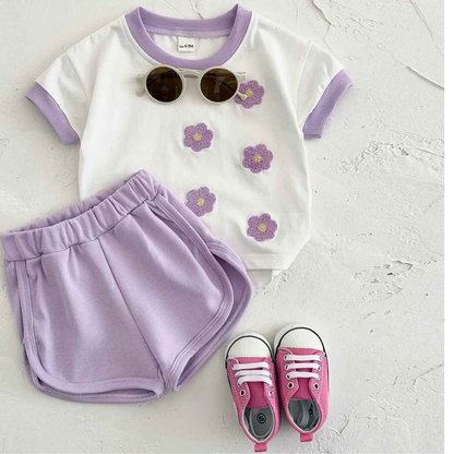 Conjunto de Roupas Bordado em Flor 2 Peças - Patry