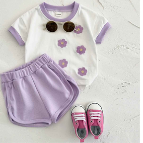 Conjunto de Roupas Bordado em Flor Toalha 2 Peças - Patry