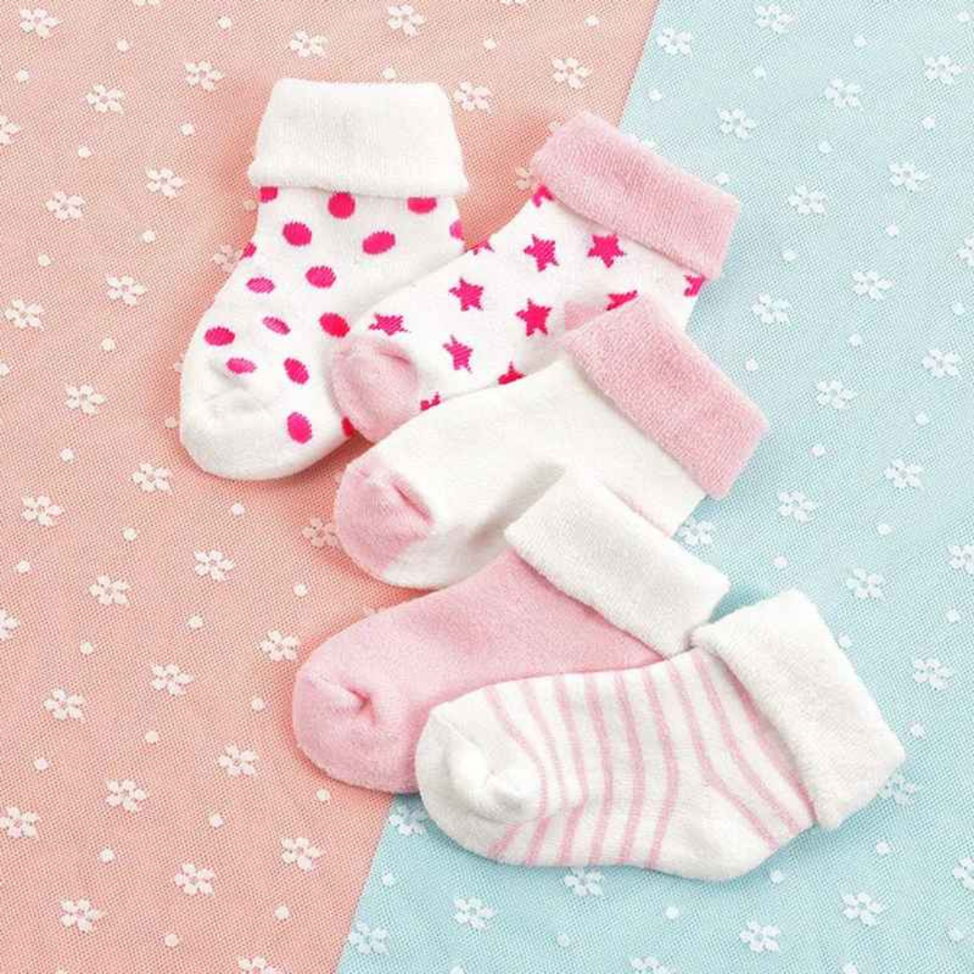 Kit Meias de Pelúcia Desenhos Animados Térmicos 5 Pares - ANINA