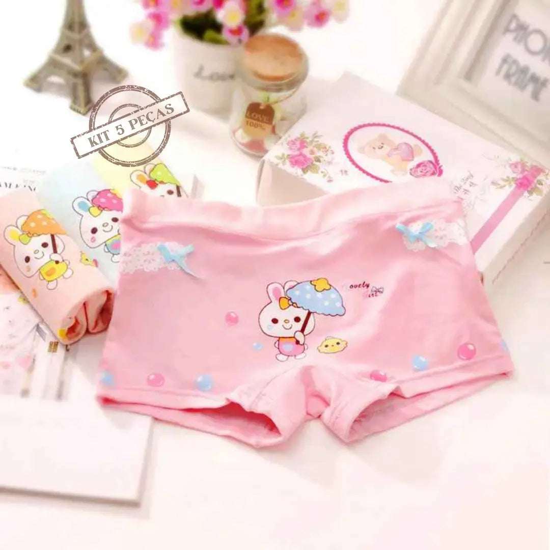 Kit Calcinhas de Algodão Com Estampas Divertidas 5 Peças - Maya