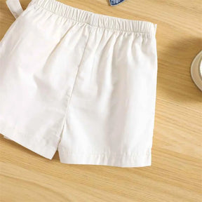 Conjunto de Top Jeans de Alça + Shorts Saia Infantil - Jussy