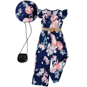 Macacão Infantil com Chapéu Manga Voadora Casual Elegante - Vitoria