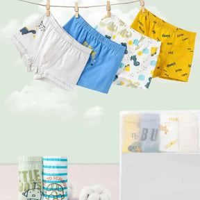 Kit Cuecas Infantil dos Desenhos Animados Bonita Confortável 4 Peças - Caio