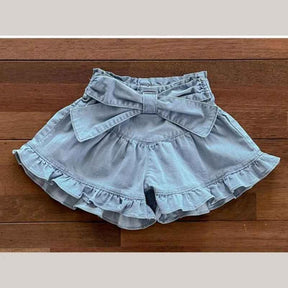 Shorts Jeans com Cinto Estilo Princesa Vintage de Verão - Valentina