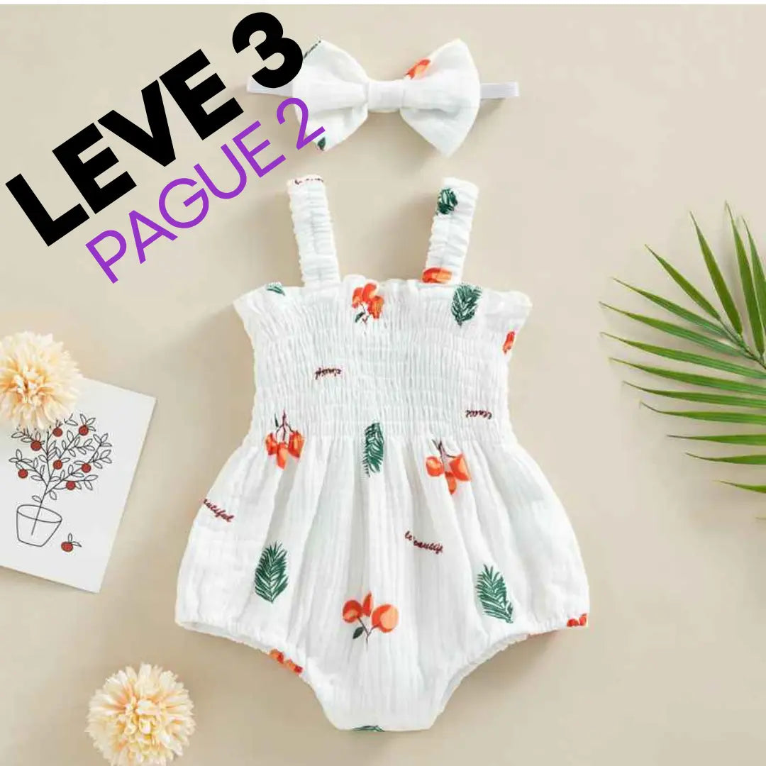 Conjunto Macacão sem Mangas com Estampa Recém-Nascido - Leve 3 Pague 2 - Cocco