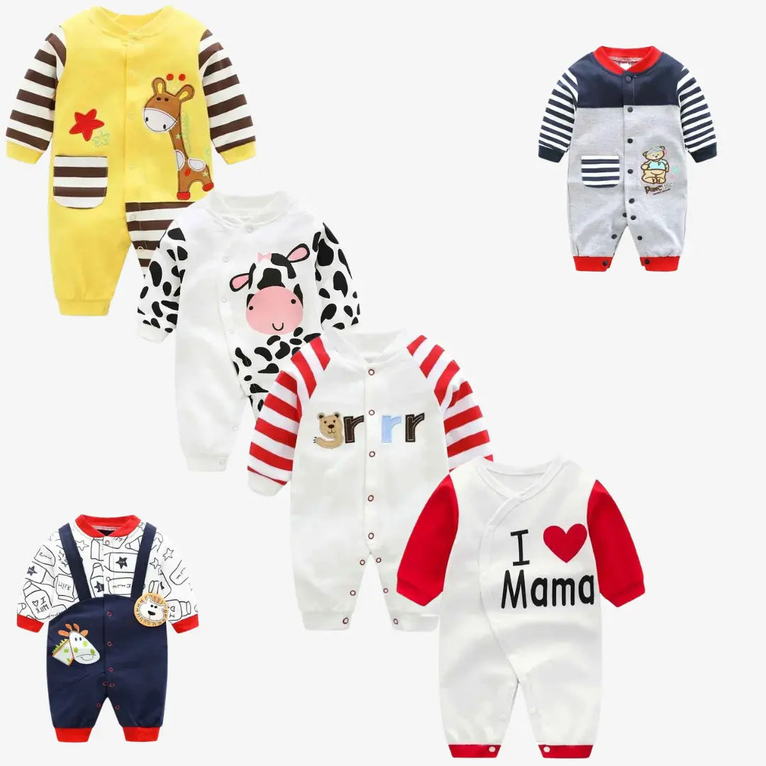 Kit Macacão de Algodão Primavera 3 Peças - Judite