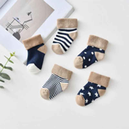 Kit Meias de Pelúcia Desenhos Animados Térmicos 5 Pares - ANINA