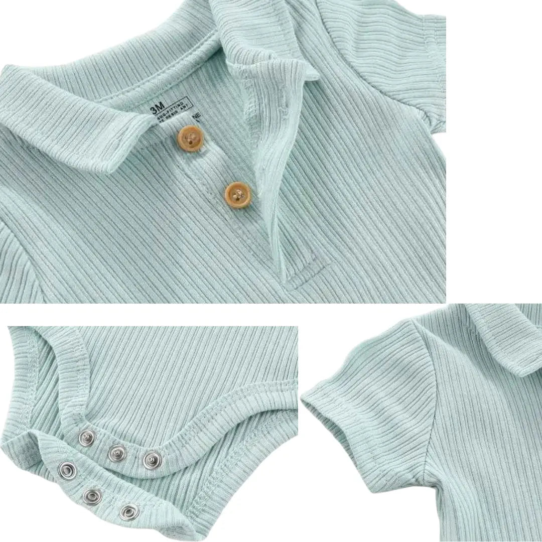 Kit Macacão Bodysuits Manga Curta Bebê de Algodão 5 Peças - Thammy