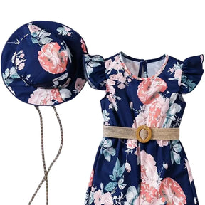 Macacão Infantil com Chapéu Manga Voadora Casual Elegante - Vitoria