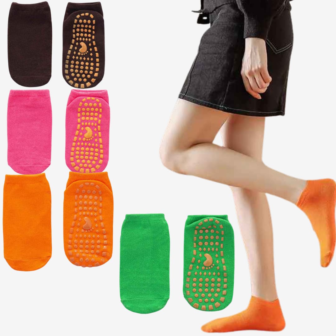 Kit Meias Antiderrapantes Algodão Elasticidade 8 Pares - Sockfoot