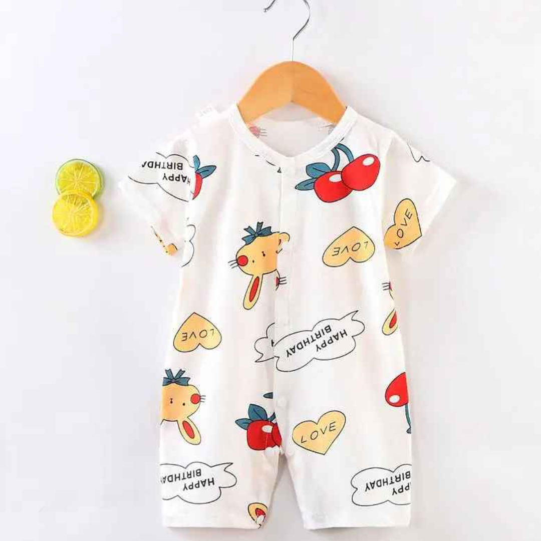 Macacão Infantil Algodão Manga Curta - Nazareth