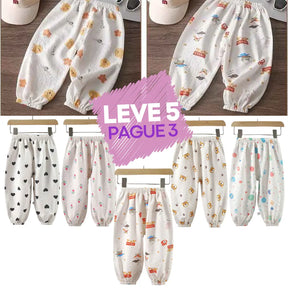 Kit Calças Infantil Soltas Respirável Leve 5  Pague 3 - Balbun