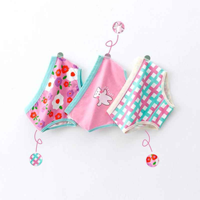 Kit Calcinha Crianças Floral 3 Peças  - Cabintima