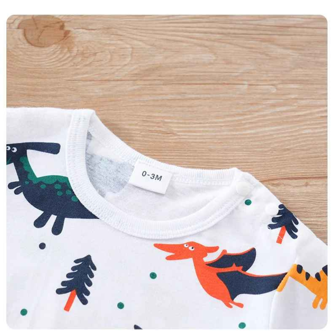 Macacão Estampado dos Desenhos Animados Manga Curta - Aidas