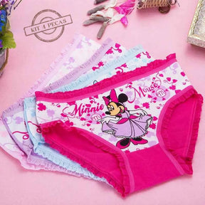 Kit Calcinhas de Algodão Confortáveis e Fofas 4 Peças - Minnie