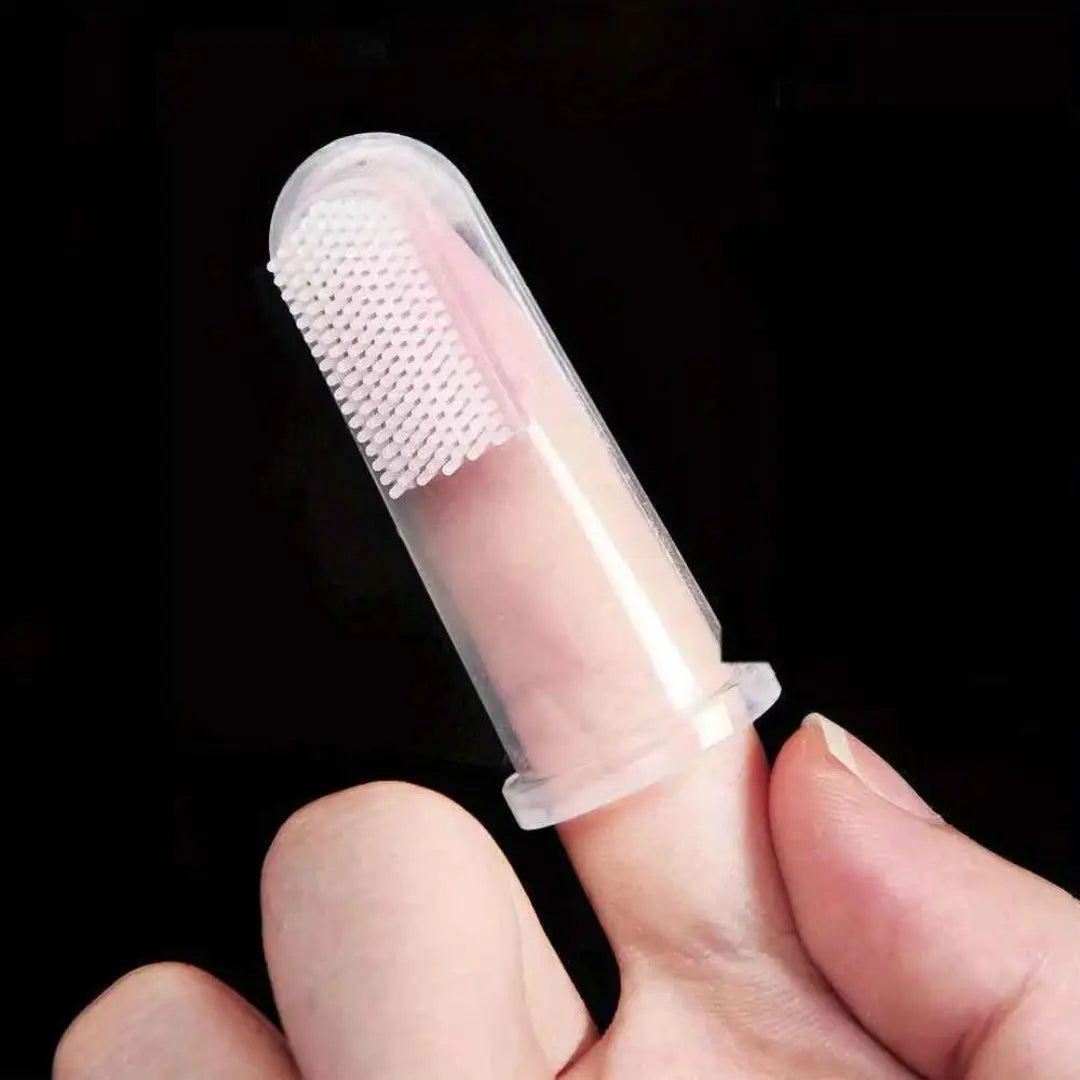 Escova de Dentes e Massageadora de Silicone Transparente 5 Peças -  Clarin