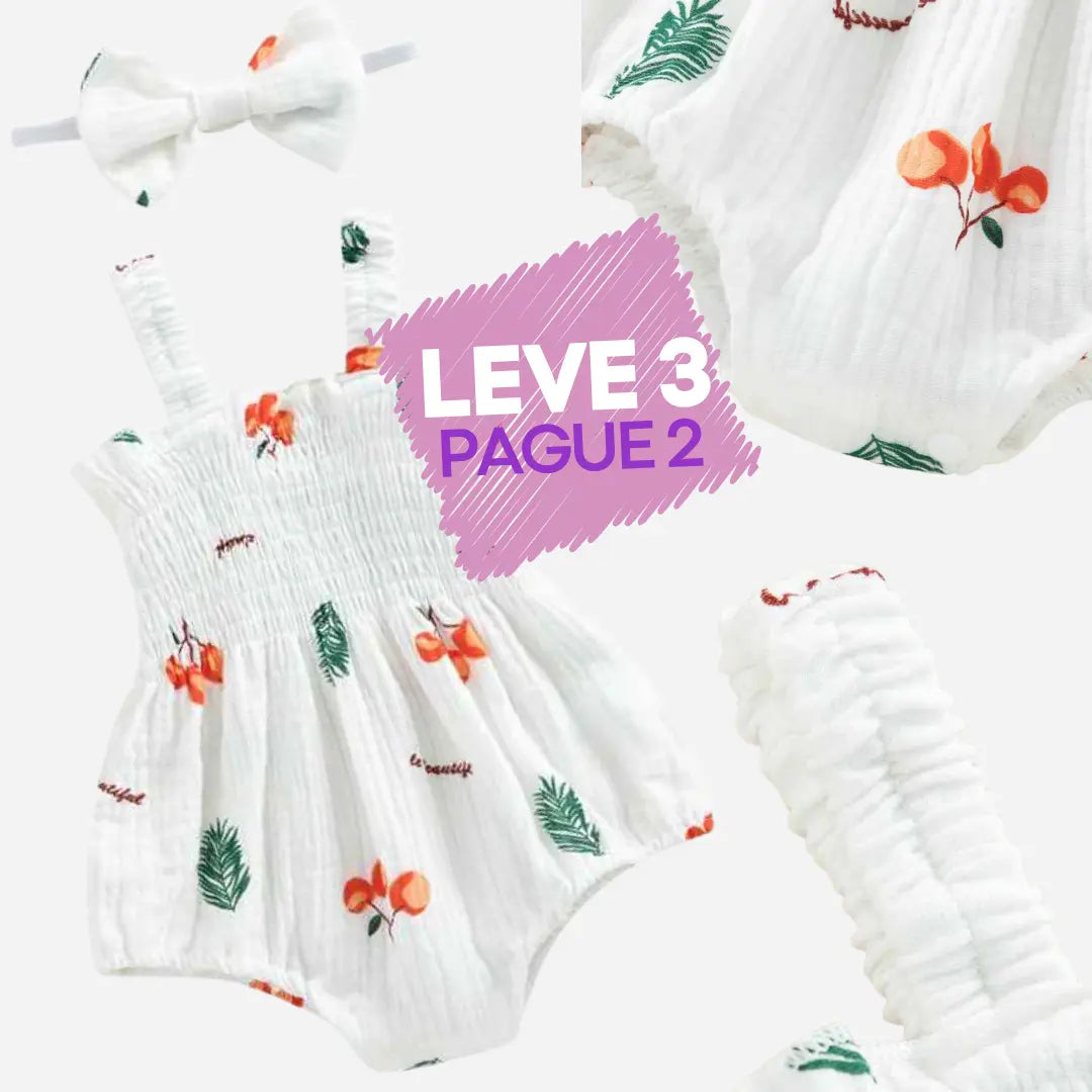 Conjunto Macacão sem Mangas com Estampa Recém-Nascido - Leve 3 Pague 2 - Cocco