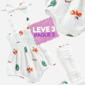 Conjunto Macacão sem Mangas com Estampa Recém-Nascido - Leve 3 Pague 2 - Cocco