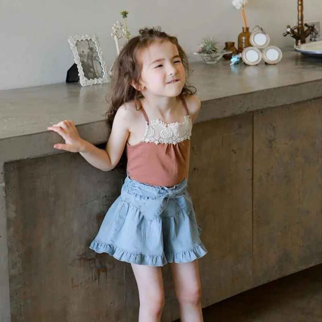 Shorts Jeans com Cinto Estilo Princesa Vintage de Verão - Valentina