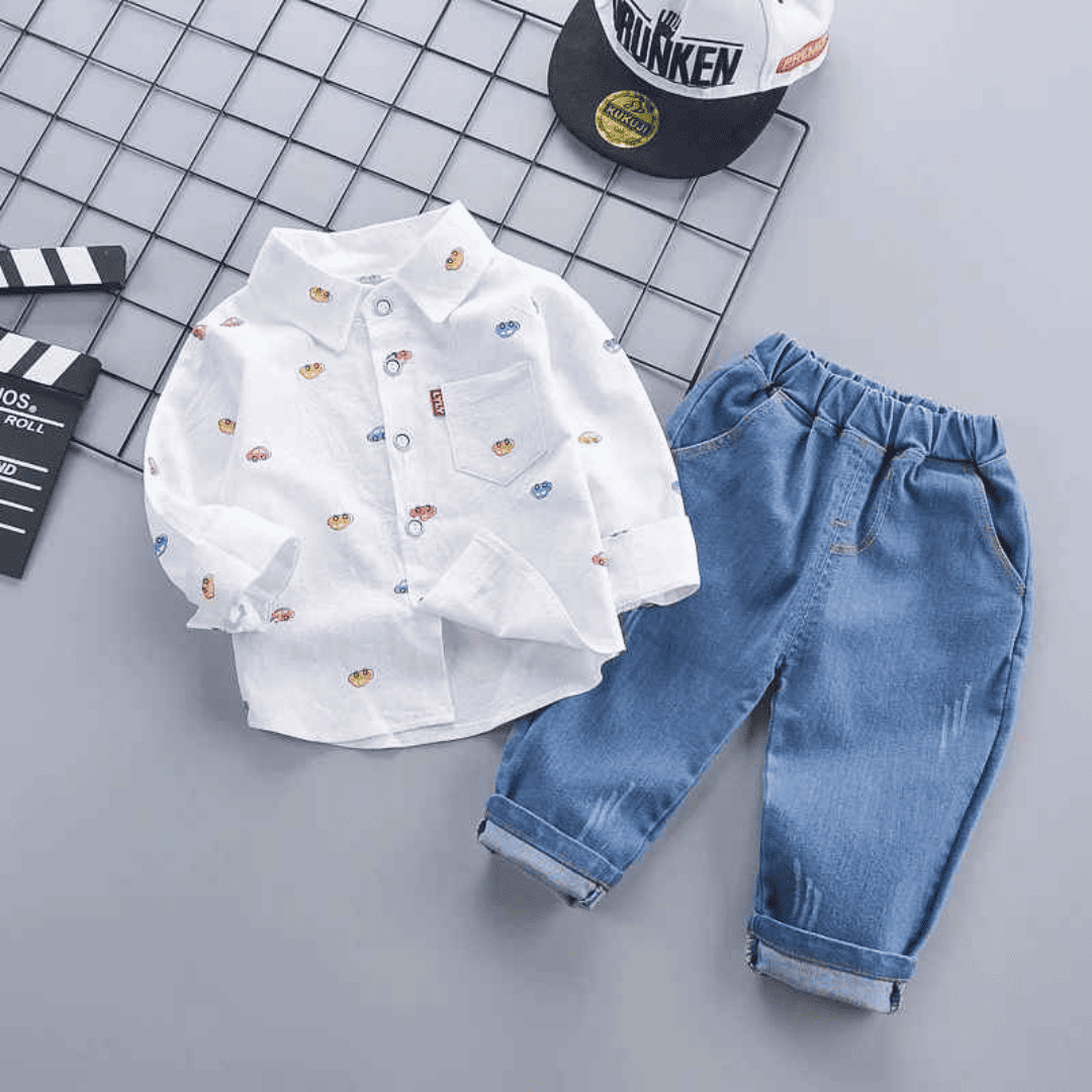 Conjunto Infantil Casual Camisa e Calça 2 Peças - Janire