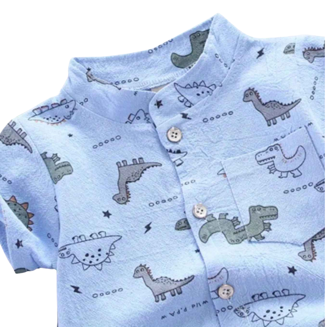 Conjunto de Shorts Manga Curta Com Estampa Para Bebês - Greide