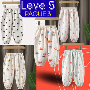 Kit Calças Infantil Soltas Respirável Leve 5  Pague 3 - Balbun