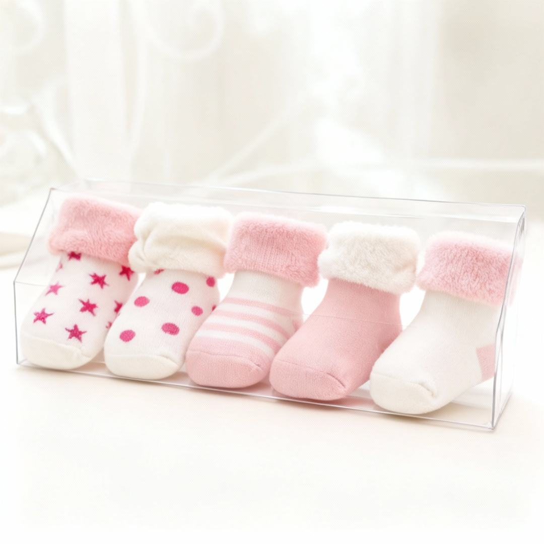 Kit Meias de Pelúcia Infantil Confortável para seu Bebê 5 Pares -  Luvala